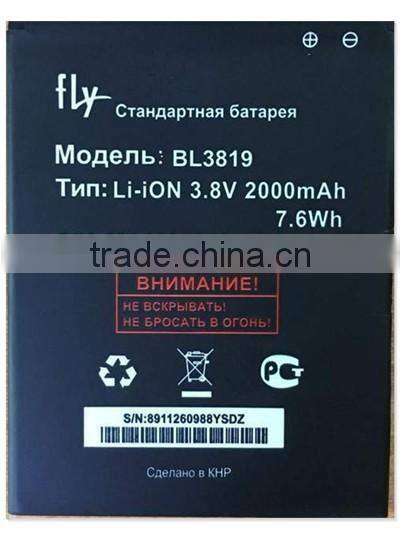 Powerful phone battery for fly battery 3.8v new brand BL 3819 2000mah