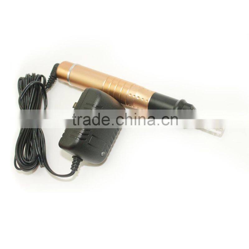 Electric microneedle derma roller pen with flexible needle tip for skin rejuvenation