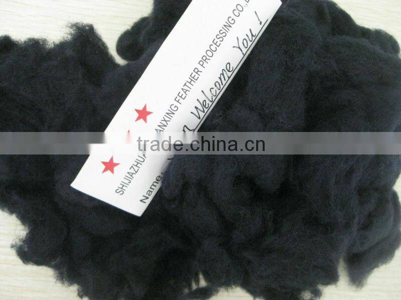 100% sheep cashmere, 20.5mic& 40-50mm, dyed dark blue color, 100% real color