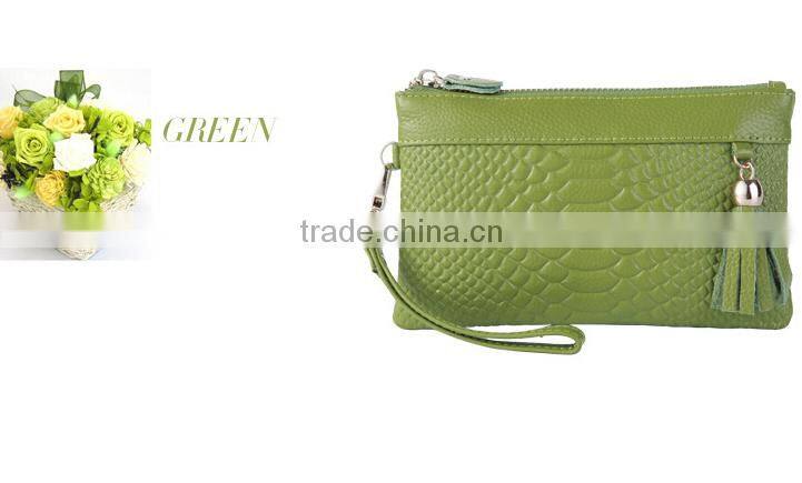 Hot Women Zipper Tassel Genuine Cowhide Leather Clutch Wallet Case Lady Long Handbag Wallet And Purses New