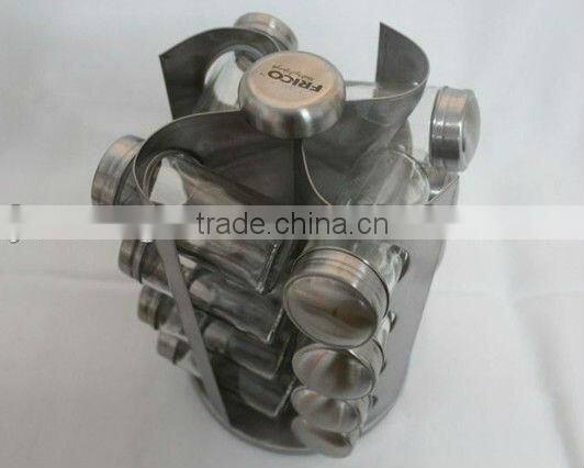 16 in 1 salt and pepper shaker set with stand,spice jar rack