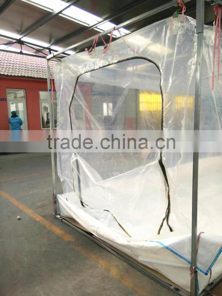 Sea dry bulk container liner with zipper for cocoa powder
