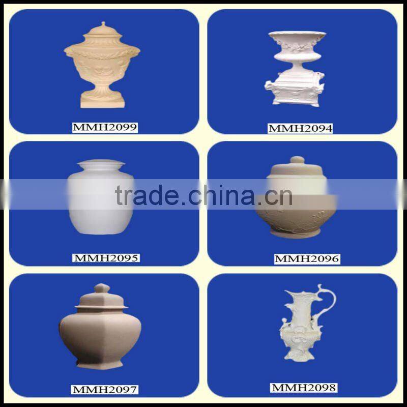 Environmental-friendly white ceramic bisque funeral urns