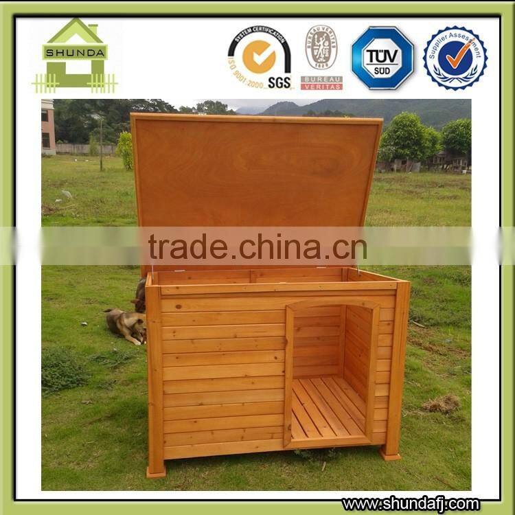 SDD07 Good quality Flat roof Fir wood dog houses