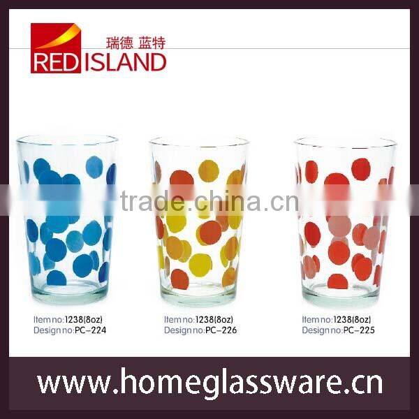 2014 latest new fresh fruits decal design of Whisky glass cup/Glass cup