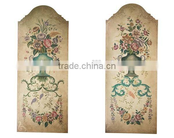 Antique Decorative Wall Picture, Luxury Silver Painted Wooden Hanging Picture, Classical Drawing Hanging Wall Art