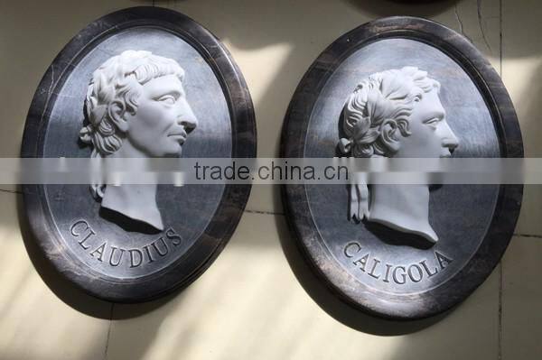 Modern Marble Human Head Relief Carving Sculpture