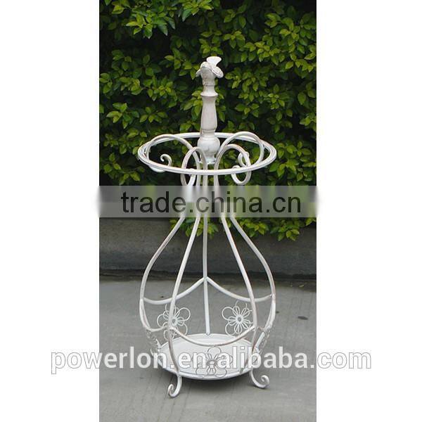 POWERLON wrought iron umbrella holder vintage outdoor furniture antique white