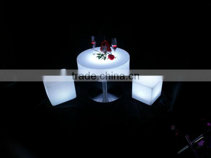 round led table/RGBW color change remote control light up led bar table