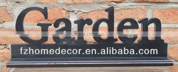 wooden home decor for retail cut words with base