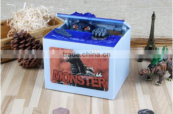 New Fancy Novelty Design Monster Music Godzilla Stealing Money Box, Creative Decorative Cartoon Gift Coin Bank