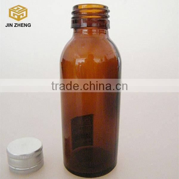 100ml Amber Glass Bottles Essential Oil Bottles for Oil with Silver Aluminum Cap