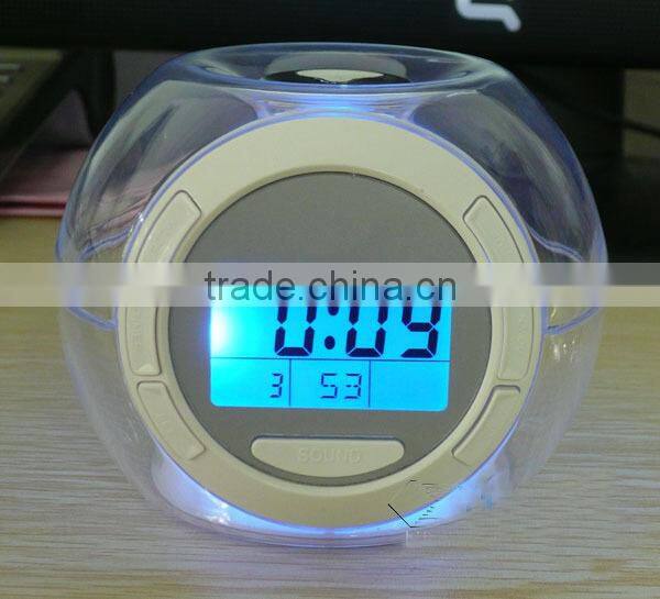 7color changing LCD clock/ Temperature detection clock/music alarm clock