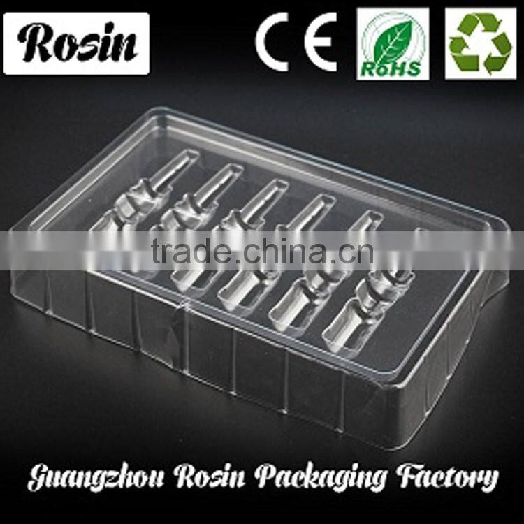Clear blister disposable for medical vial packaging tray