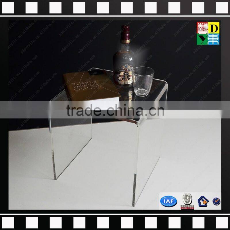Clear acrylic nest of 3 plastic tables,high quality PMMA coffee side table from china manufacturer