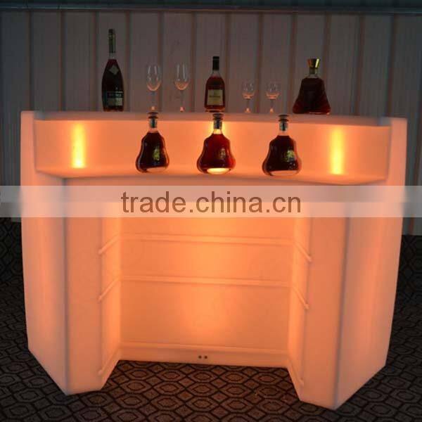 Waterproof led bar furniture big size table,portable bar counter table with RGBW