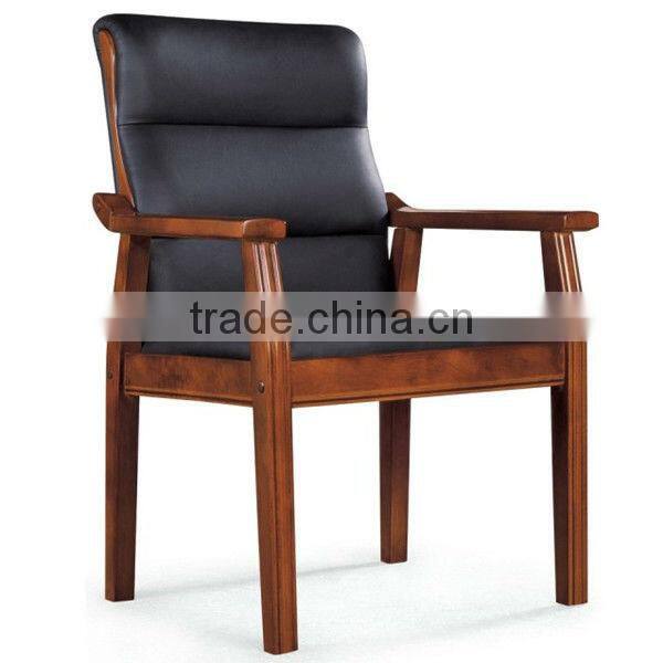 leather office wooden chair conference chair oak wood conference chair