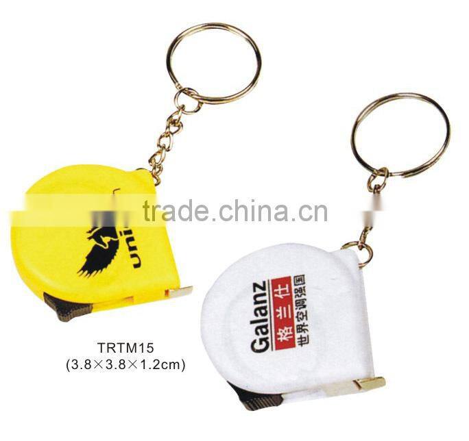 Wholesale custom logo printed plastic tape measure keychain