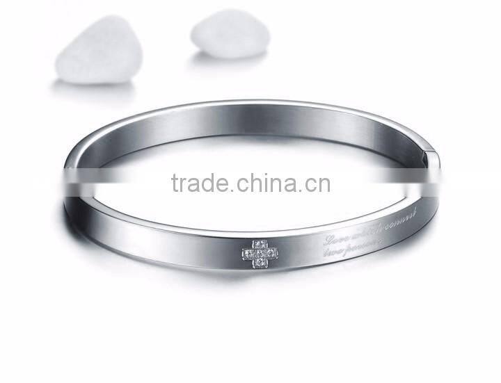 Wholesale New Style Woman Charm Bracelet Jewelry Silver Plated 316L Stainless Steel Gift Simple Design Bangles