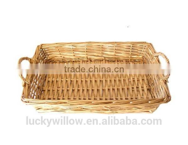 Large Wicker Shallow Tray Basket