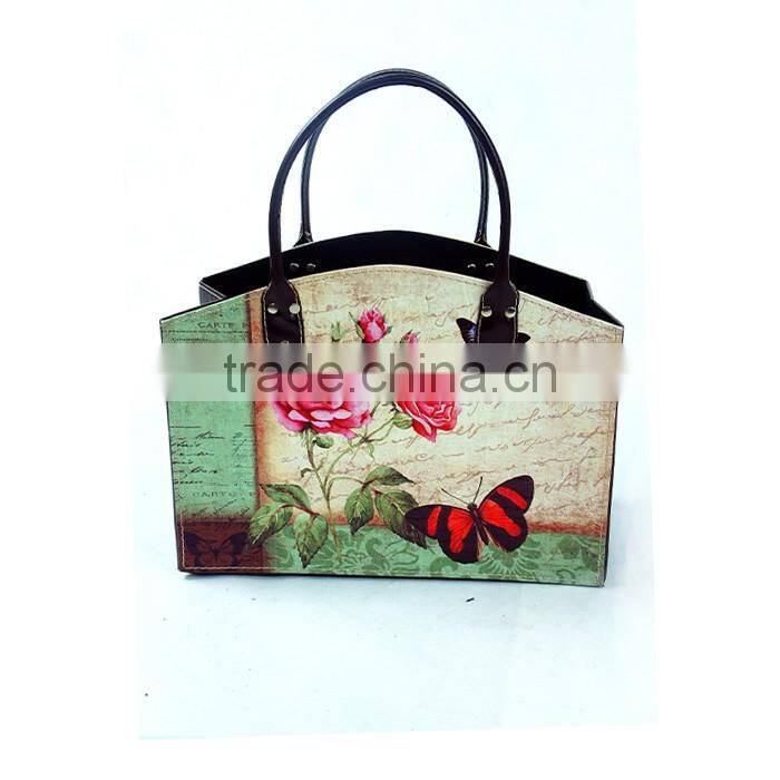 Faux Organizer Folding Storage Basket / Magazine & Newspaper Holder Bin