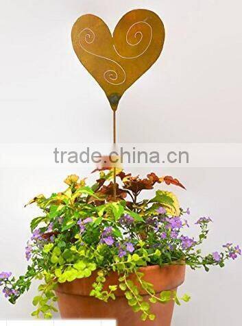 wholesale metal yard art Open Star hand heart Decorative wrought iron garden stake outdoor decoration