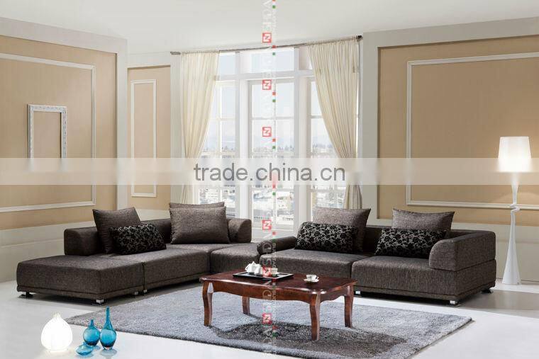 G127-RE floral pattern fabric sofa, stretch fabric upholstery sofa, wooden corner sofa design