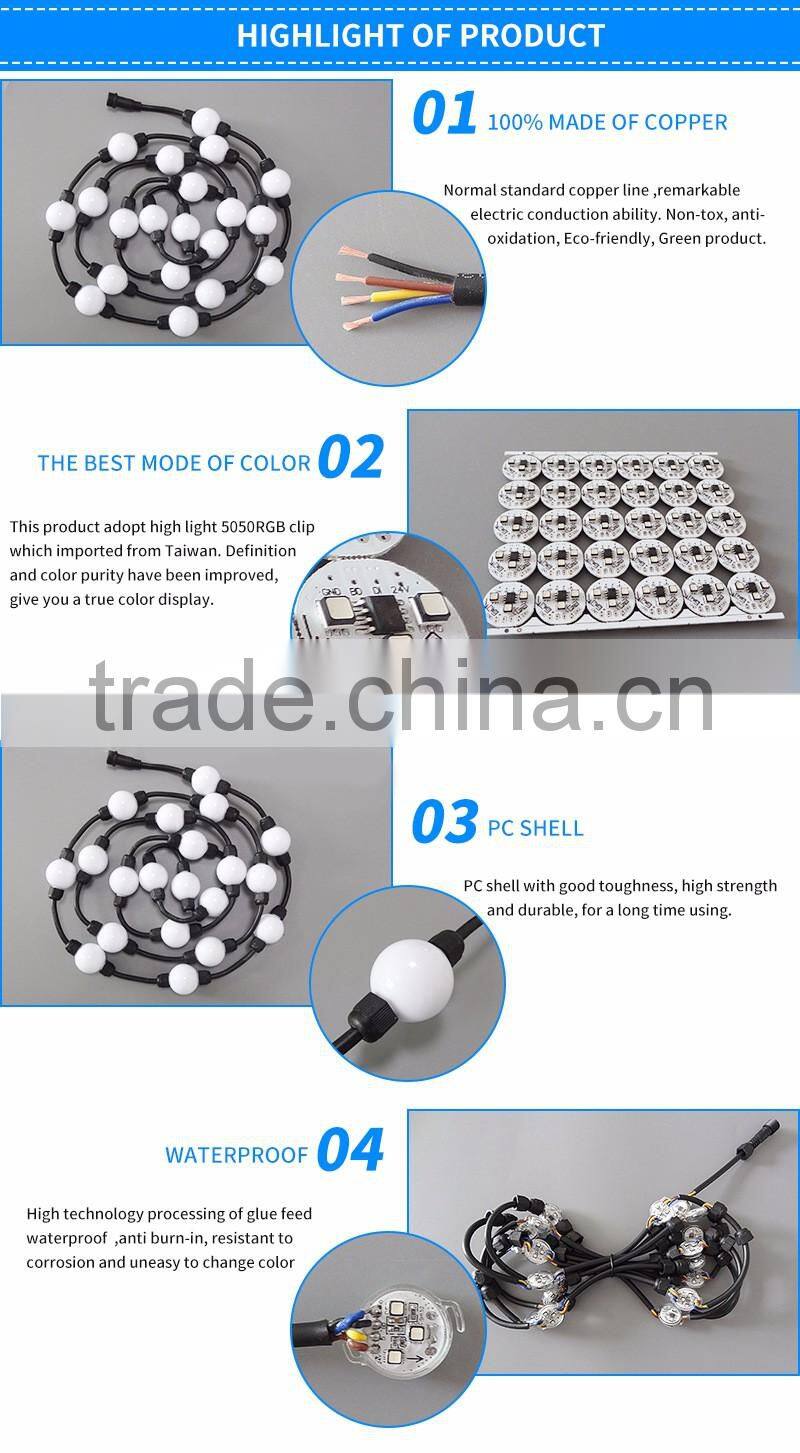 Christmas Holiday decoration RGB LED string light ball shape/Full color LED ball party light