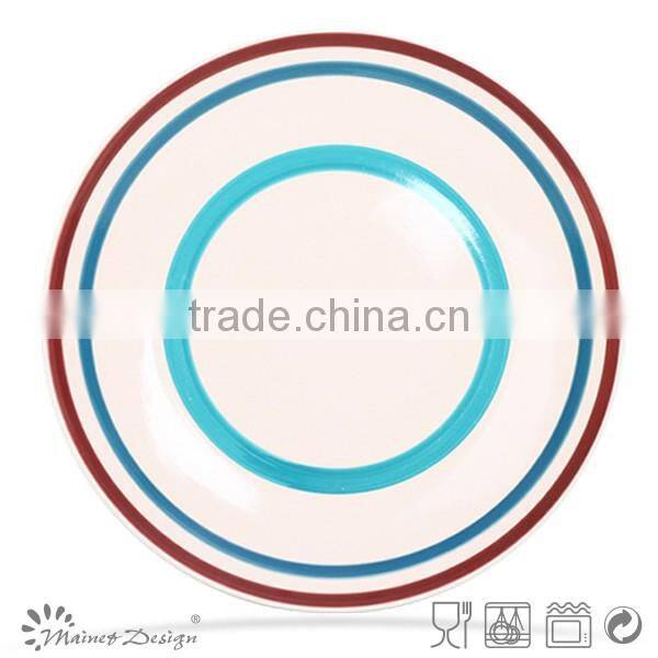 cheap colorful stripe ceramic handpaited plate and dish