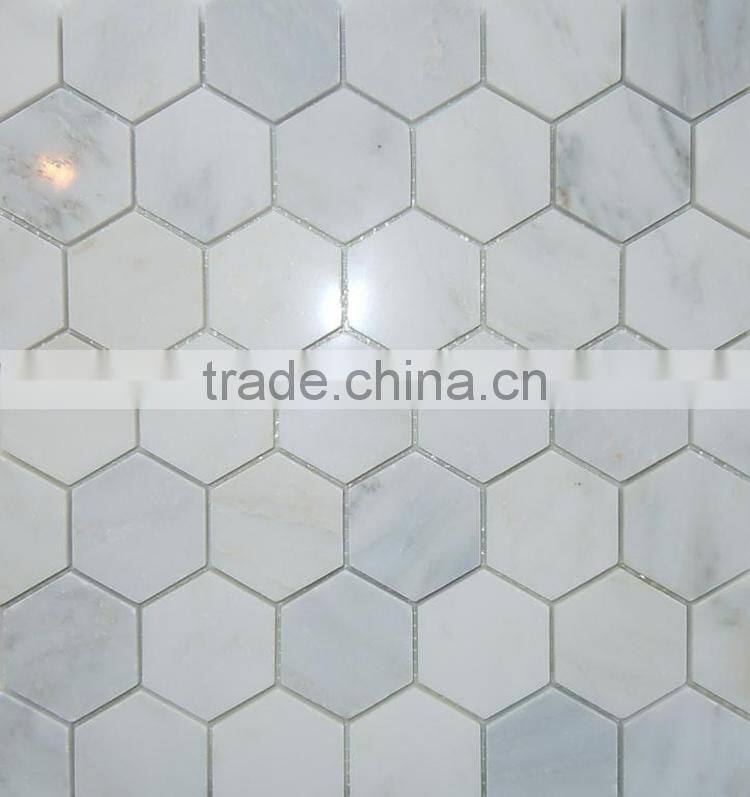 MM-CV259 Exceptional quality customized natural stone calacatta gold marble hexagon mosaics
