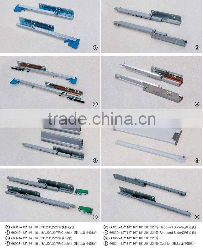 high quality different types of full extensiion ball bearing drawer slides for drawers