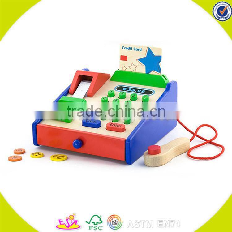 wholesale role play wooden cash register toy funny kids wooden cash register popular children wooden cash register W10A007