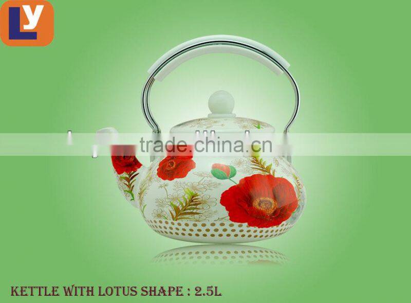 enamel kettle with lotus shape