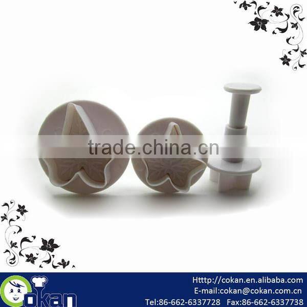 3pcs Leaf Shape Plastic Cookie Cutter Ser,Plastic Cookie Mold CK-CM0599