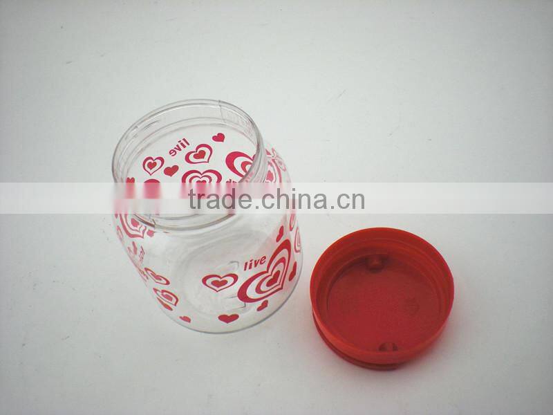 Valentine colorful candy jars