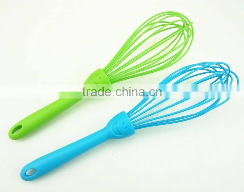 13012 8 wires silicone kitchenware egg whisk with pp handle