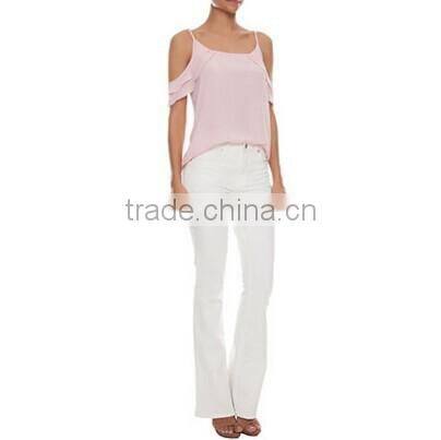 Woman Blouses Sexy Sleeveless Chiffon Ruffle Plus Size Ladies Blouses Casual Tops Clothing 2015 New Summer 4 Colors