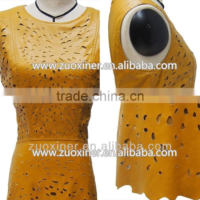 2014 candy mini pu leather vest skirt wholesale