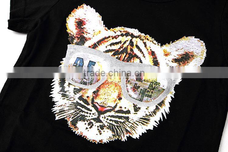2015 tiger priting best sell unisex kids t shirt with fashion design