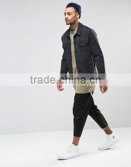 Personalized wholesale import longline distressed t-shirt men OEM, street hip hop wear