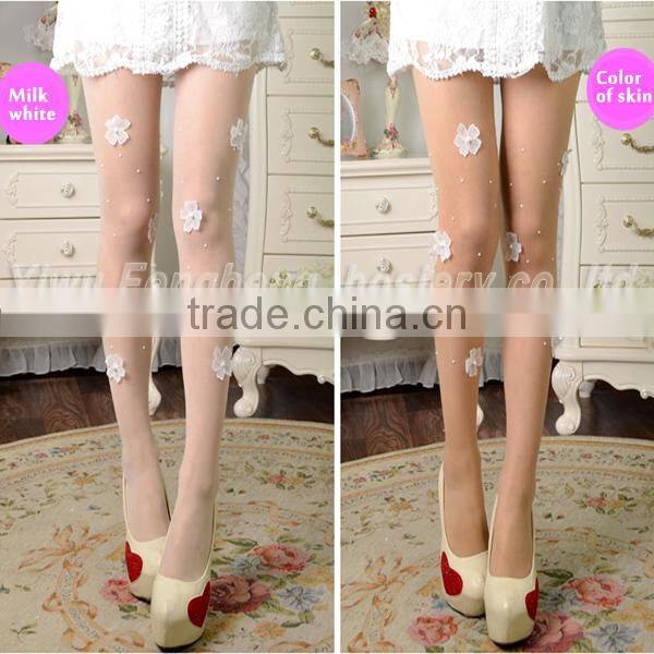 Summer ultra-thin beautiful princess style jacquard custom printed pantyhose