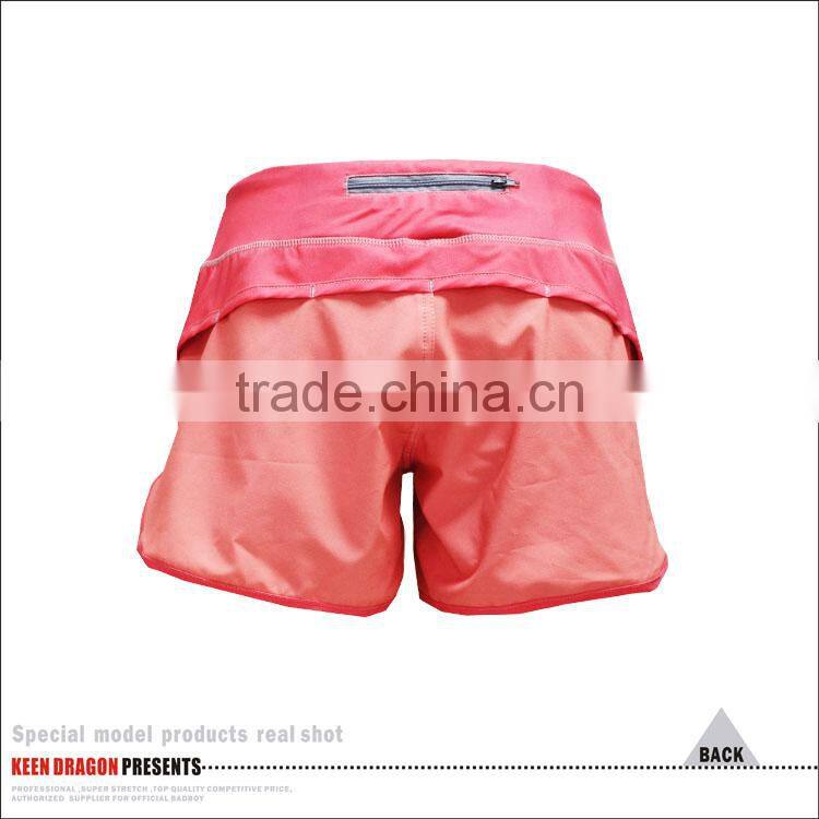 High elastic girls custom workout training shorts with inner lycra lining