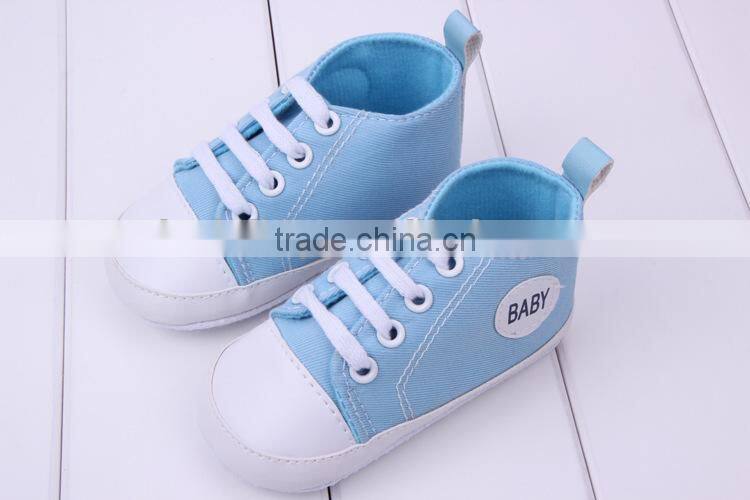 2014 new baby product boys brown cotton baby canvas shoe newborn shoes for boys prewalking