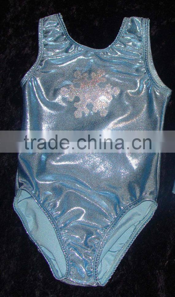 Gymnastics leotard Babies, Toddlers, Girls inspired light blue with snowflake in white