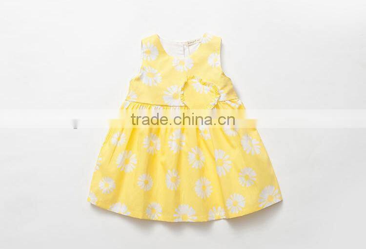 New European and American Cute Princess Dress Daisy Printed Frock
