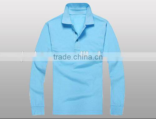 2016 hot sale custom 100% cotton different colors long sleeve polo shirt
