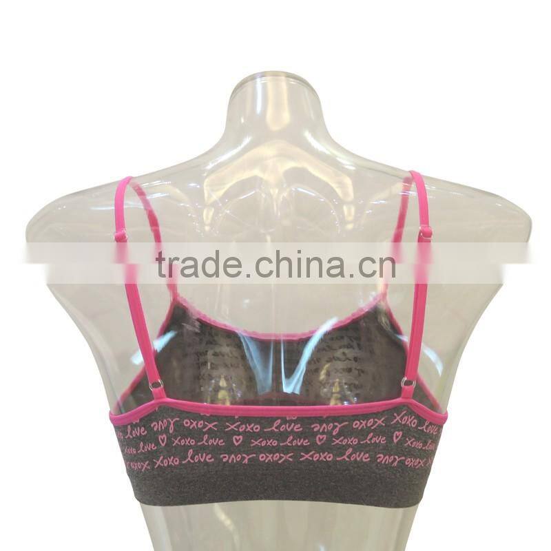 Printing straps seamless top kids underwear latest design girls tube top