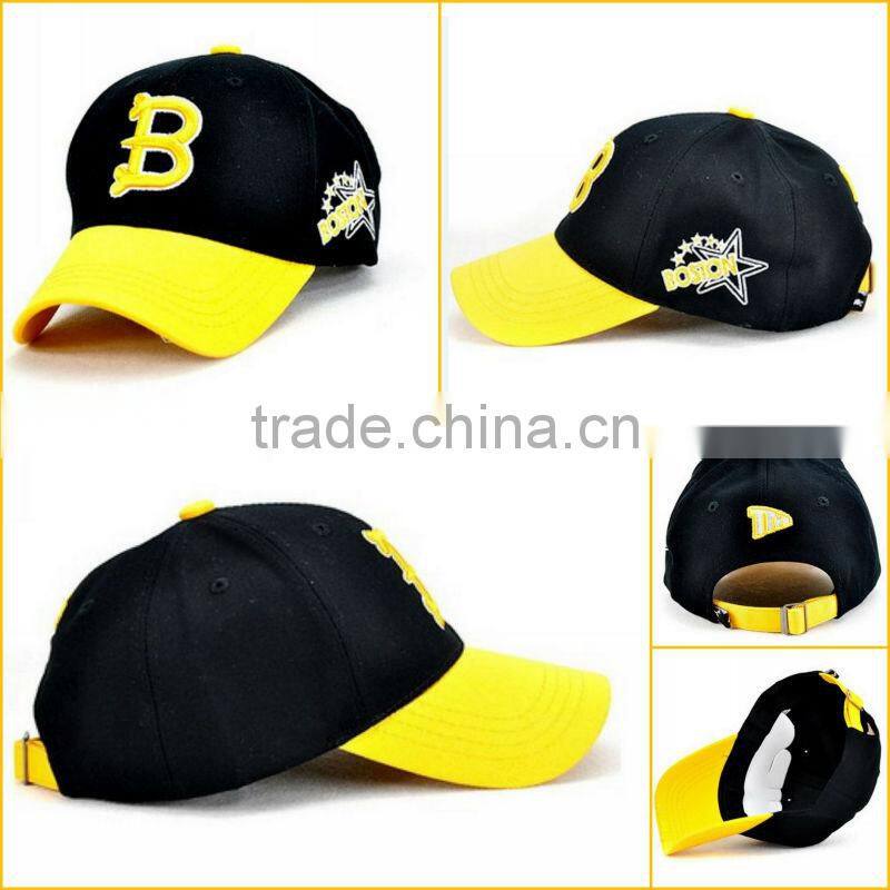 Navy Blue 3D embroidery Custom Brim Hat /Fashion Satin Baseball Caps