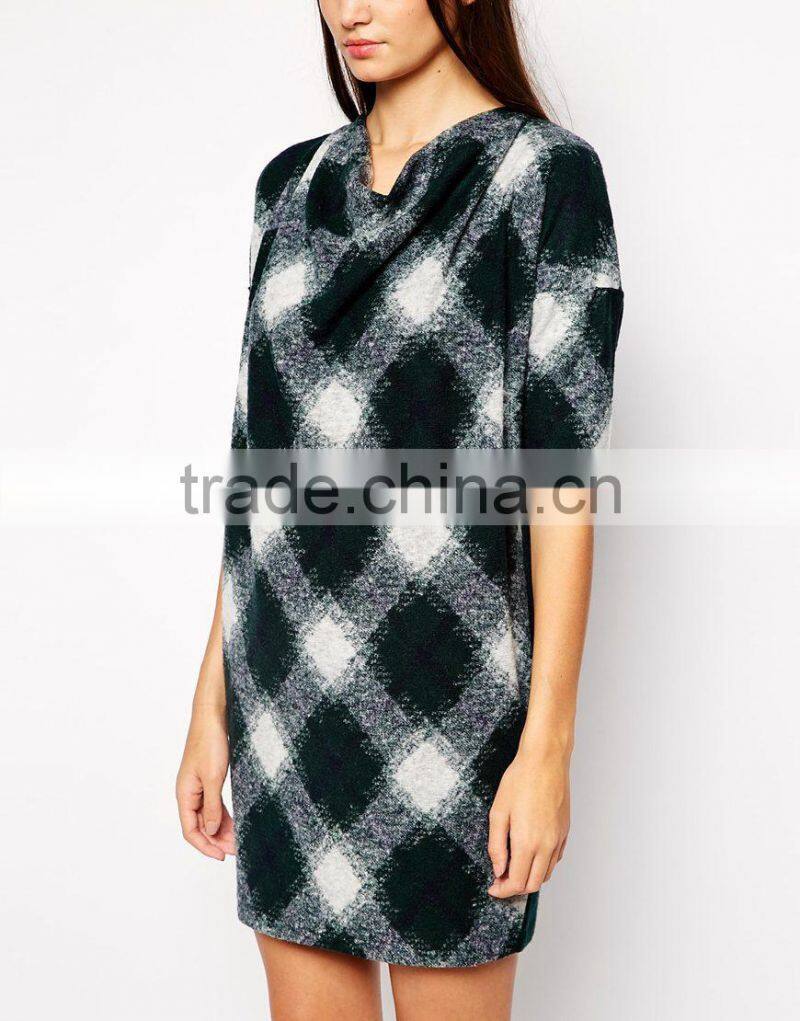 2014 Wholesale Oversized Dress in Geometric Wool
