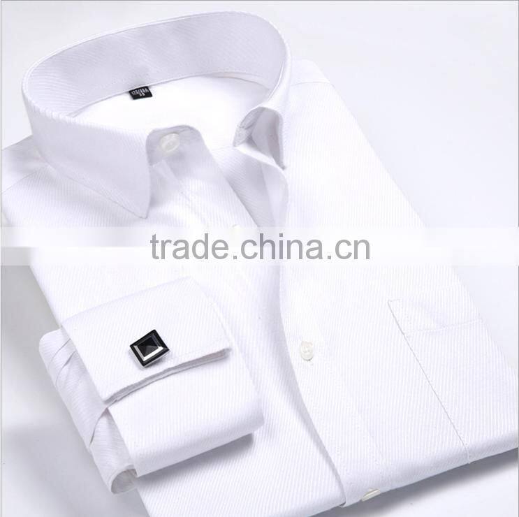 Good quality fashionable 100% cotton french double cuff men's busniess shirt